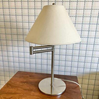 LOT 49  BRUSHED CHROME SWING ARM TABLE LAMP