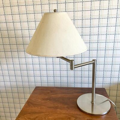 LOT 49  BRUSHED CHROME SWING ARM TABLE LAMP