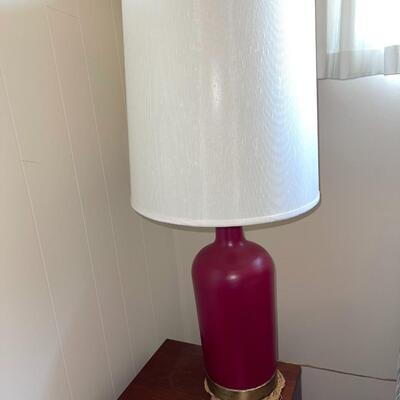 LOT 66  VINTAGE TALL TABLE LAMP RED BASE
