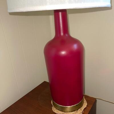 LOT 66  VINTAGE TALL TABLE LAMP RED BASE