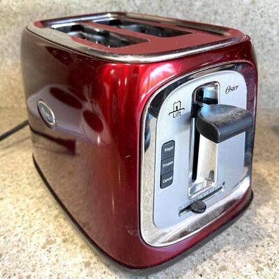 LOT 80  RED OSTER TOASTER & RED HOT POT