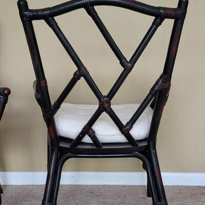 Lot 98: (2) Dark Rattan & Cane Chairs