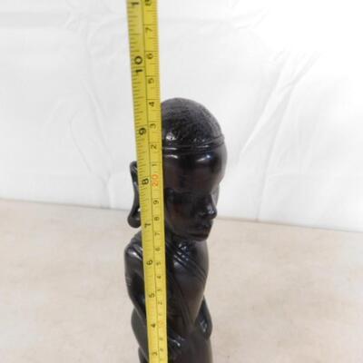 Authentic African Tribal Art Crafted Wood Carved Female Statuette