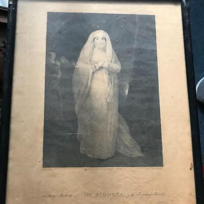 Antique Lithograph of Lady Macbeth