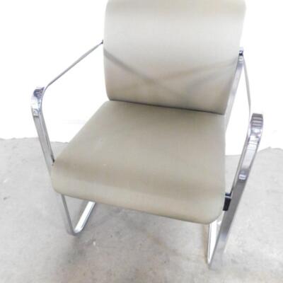 Mid Century Modern Herman Miller Upholstered Chair with Chrome Frame Choice A