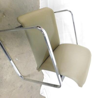 Mid Century Modern Herman Miller Upholstered Chair with Chrome Frame Choice A
