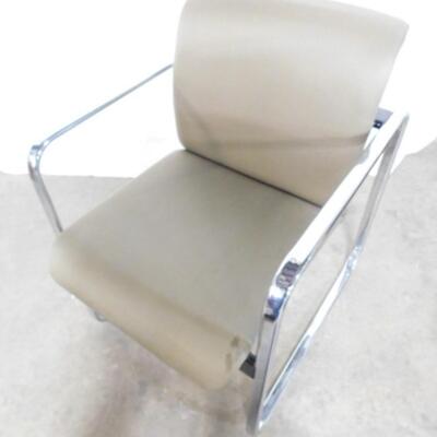 Mid Century Modern Herman Miller Upholstered Chair with Chrome Frame Choice B
