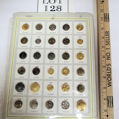 Salesman Sample Card of Vintage Buttons, Fancies