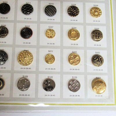 Salesman Sample Card of Vintage Buttons, Fancies