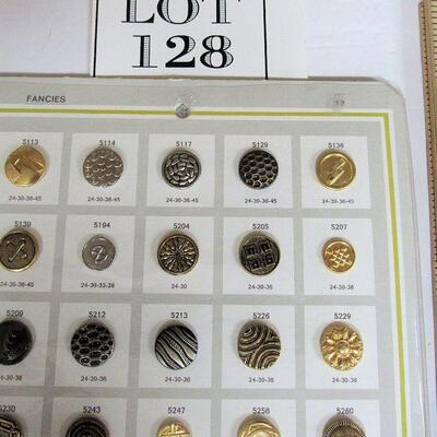 Salesman Sample Card of Vintage Buttons, Fancies