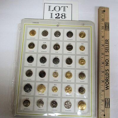 Salesman Sample Card of Vintage Buttons, Fancies