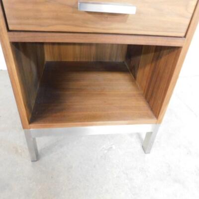 Mid Century Modern Design Side Table with Drawer and Chrome Frame by Room and Board