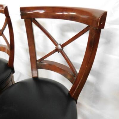 Pair of Wood Frame Swivel Bar Stools by Frontgate