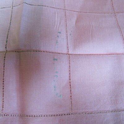 Vintage Fabric Placemats and Table Runner, Light Pink Color