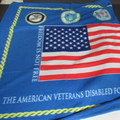 Large Blue Mesh Laundry Bag, Lightweight Fleece Disabled Vets Lap Blanket