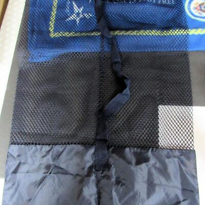 Large Blue Mesh Laundry Bag, Lightweight Fleece Disabled Vets Lap Blanket