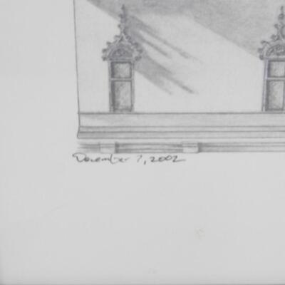 Framed Original Pencil Art Biltmore House Signed by Artist