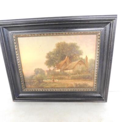 Framed Art Giclee on Canvas 19th Century 'Evening Stroll' Unsigned