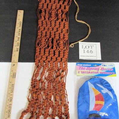 Sailing Theme Wind Sock and Macrame Hanging