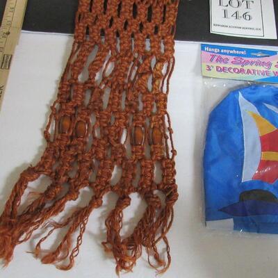 Sailing Theme Wind Sock and Macrame Hanging