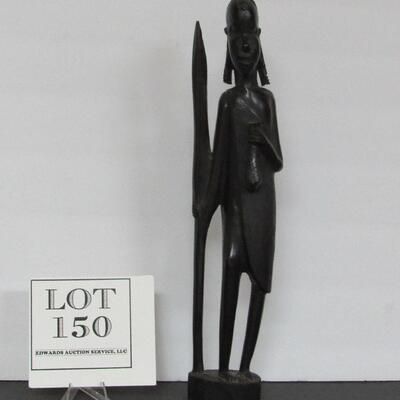 Vintage 14" Tall Hand Carved Figurine, Besmo, Kenya