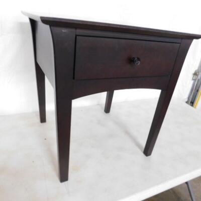 Mahogany Finish Wood Side Table with Single Drawer by Baronet Choice A