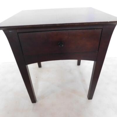 Mahogany Finish Wood Side Table with Single Drawer by Baronet Choice B