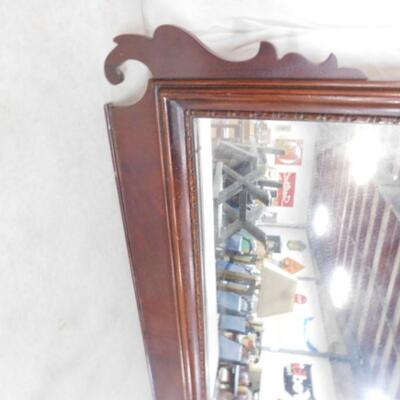 Vintage Walnut Wood Frame Wall Mirror