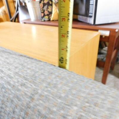 Full Size Single Bottom Cushion Sofa Blue Weave Pattern Upholstery