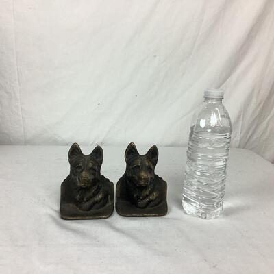 893 Pair of Cast Metal German Shepard Bookends