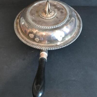 Vintage Silver plate Chafing Dish ~ Removable handle to fill with hot water and cap