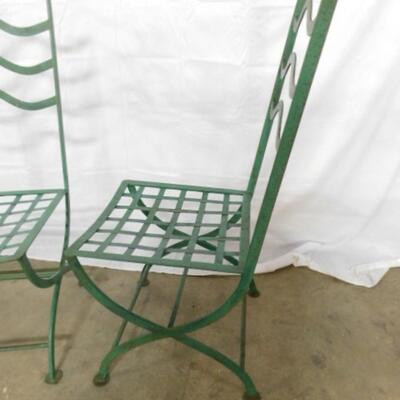 Pair of Vintage Wrought Iron Garden or Patio Chairs Choice A
