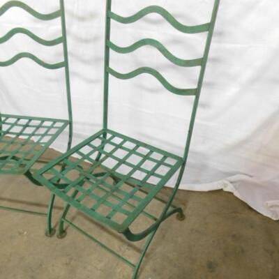 Pair of Vintage Wrought Iron Garden or Patio Chairs Choice A