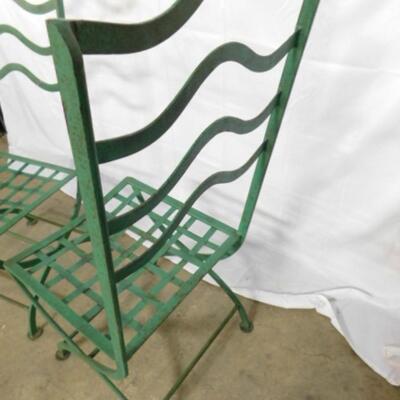 Pair of Vintage Wrought Iron Garden or Patio Chairs Choice A