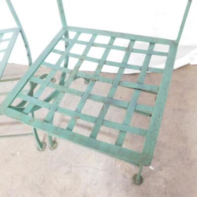 Pair of Vintage Wrought Iron Garden or Patio Chairs Choice A