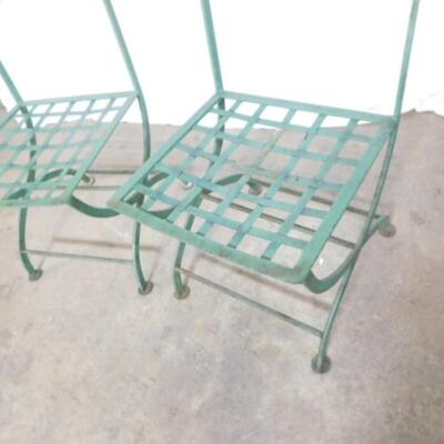 Pair of Vintage Wrought Iron Garden or Patio Chairs Choice B