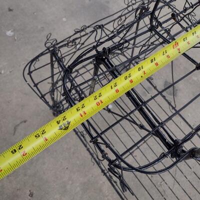 Antique Wrought Metal and Wire Garden Cart on Castors