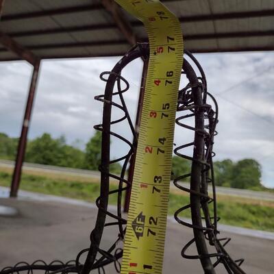 Antique Wrought Metal and Wire Garden Cart on Castors