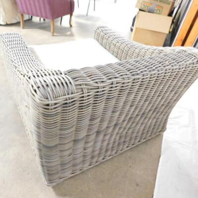 Restoration Hardware Composite Oversize Wicker Patio or Deck Chair with Cushion Choice A