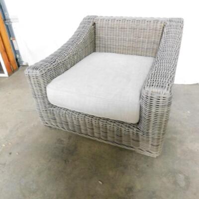 Restoration Hardware Composite Oversize Wicker Patio or Deck Chair with Cushion Choice A