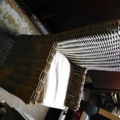 Set of Two Restoration Hardware Composite Wicker Patio or Deck Chairs with Cushion Choice B