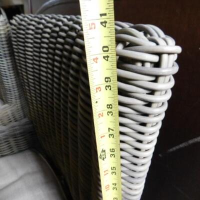 Set of Two Restoration Hardware Composite Wicker Patio or Deck Chairs with Cushion Choice B