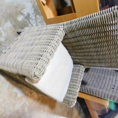 Set of Two Restoration Hardware Composite Wicker Patio or Deck Chairs with Cushion Choice C