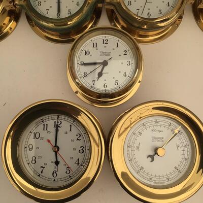 285 Weems & Plath Brass Nautical Clocks & Barometers