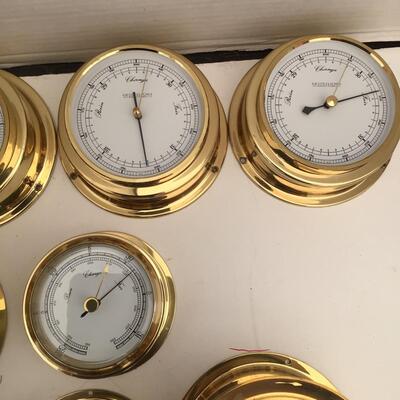 286 Weems & Plath Brass Nautical Clocks & Trident Brass Nautical Clocks & Barometers, etc.