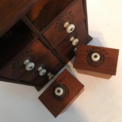 Handmade Vintage Spice Cabinet ~ 8 Drawers