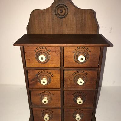 Handmade Vintage Spice Cabinet ~ 8 Drawers