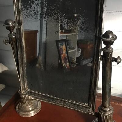 Antique Silver plated Pedestal Mirror