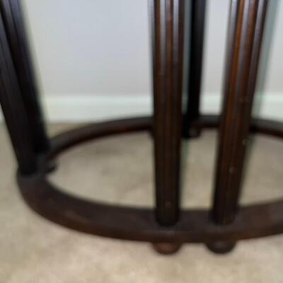 Wooden Table w/ Glass Top