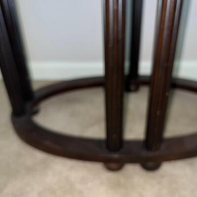 Wooden Table w/ Glass Top